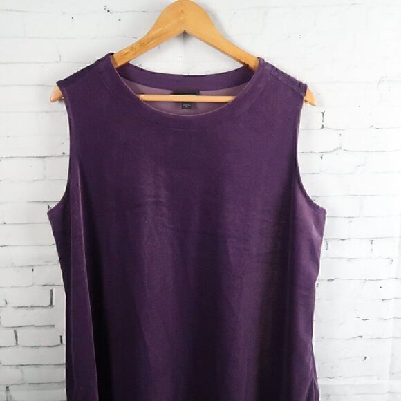 J JILL WEAREVER COLLECTION PURPLE VELOUR SLEEVELESS ROUND NECK TOP SIZE XL - Picture 3 of 4